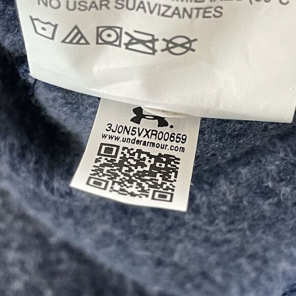 Under Armour Project Rock Fleece Long Sleeve Crop Hoodie Women Size Large Blue - Picture 5 of 7